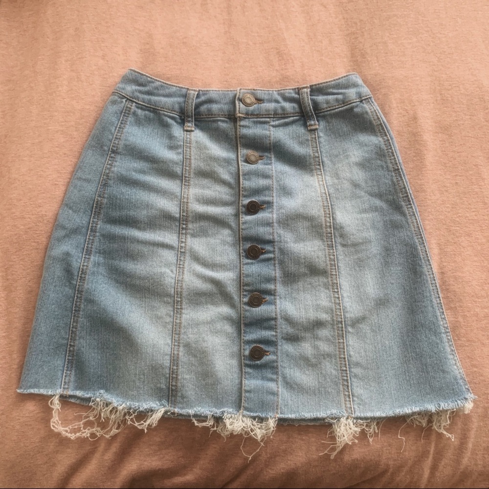 denim button skirt